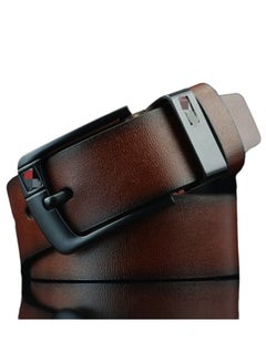 Buy Leather Dress Belts for Men, Men's Casual Jeans Belts, Classic Work Business Dress Belt Brown in Saudi Arabia