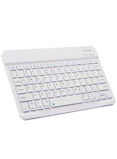 Buy Ultra-Slim Bluetooth Keyboard Portable Mini Wireless Keyboard Rechargeable for Apple iPad iPhone Samsung Tablet Phone Smartphone iOS Android Windows 10 inch White in UAE