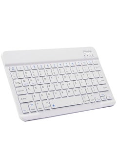 اشتري Ultra-Slim Bluetooth Keyboard Portable Mini Wireless Keyboard Rechargeable for Apple iPad iPhone Samsung Tablet Phone Smartphone iOS Android Windows 10 inch White في الامارات