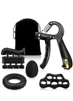 Buy Grip Trainer Set with Counter 5 Pcs Adjustable Hand Grip Trainer Finger Trainer Finger Stretcher Grip Ring and Decompression Grip Ball Black in UAE