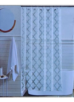 Buy Waterproof Polyester Shower Curtain With 12 Hooks 180*180CM in Egypt