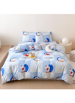 اشتري 4-Piece Doraemon Cotton Comfortable Set Fitted Sheet Set Children'S Day Gift Birthday Gift في السعودية