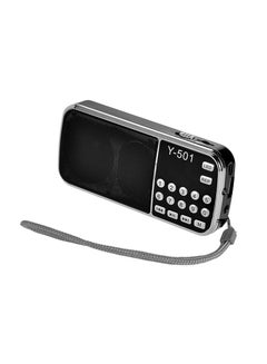 اشتري Y-501 Mini FM Radio Digital Portable 3W Stereo Speaker MP3 Audio Player High Fidelity Sound Quality w/ 0.75 Inch Display Screen LED Flashlight Support USB Drive TF Card AUX-IN Earphone-out في السعودية