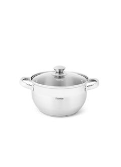 اشتري Prime Stainless Steel Stockpot W Glass Lid 18cm في الامارات