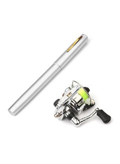 Buy Pocket Collapsible Fishing Rod Reel Combo Telescopic Fishing Rod Spinning Reel Combo Kit 1.4M Silver in Saudi Arabia