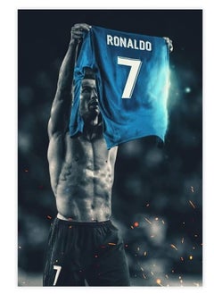 اشتري Ronaldo Poster Soccer Poster frame Bedroom Wall Decor Photo Picture Office Home في السعودية