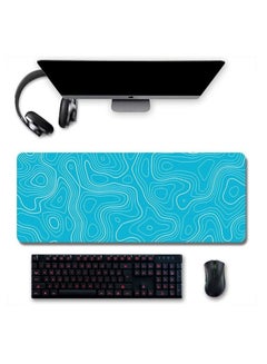اشتري Large Mouse Pad Extended Gaming Mouse Pad 800x300mm Non-Slip Rubber Base Mouse pad Office Desk Mat Desk Pad Smooth Cloth Surface Keyboard Mouse Pads for Computers,Blue في الامارات