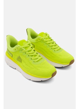 اشتري Women Brand Logo Lace Up Sports Shoes, Lime/White في السعودية