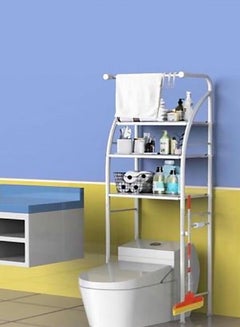 Buy 3-Shelf Toilet Storage Rack White 175X48X25 cm in Saudi Arabia