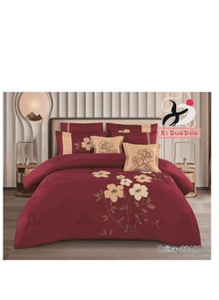 Buy Double-sided microfiber comforter set, 8-piece comforter, king size, 240 x 260 cm. in Saudi Arabia