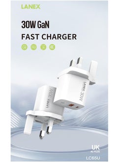 Buy LC65U 30 Wat Gallium Nitride Fast Charger Head With 2 Output (A&C) in UAE