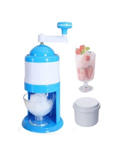 اشتري Portable Ice Crusher and Shaved Ice Machine with Free Ice Cube Trays Manual Crushed Ice Crusher Shaver For Kids Home (Light Blue) في الامارات