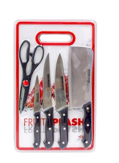 Buy 4 Piece Knife Set Including Chopping Board and Kitchen Scissors - Chopping Board for Meat Fruits Veggies, Dishwasher Safe in UAE