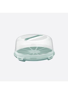 Buy Dunia Green Plastic Cake Carrier - Clear Round with Soft Handle - Lockable Lid Cover - BPA-Free - 5 Liter in Egypt