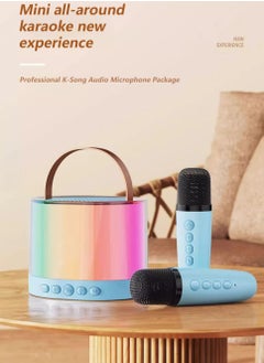 اشتري K52 Portable Bluetooth Karaoke Speaker with 2 Wireless Microphones Blue في السعودية