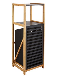 Buy Home Pro Bamboo Shelf Organizer with Black Box Laundry Hamper in UAE