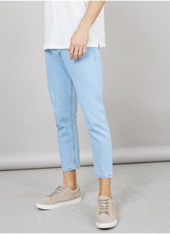 Buy Tapered Fit High Rise Jeans With Pockets in Saudi Arabia