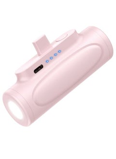 Buy Mini Portable Charger with LED Flashlights,5000mAh Ultra-Compact Power Bank Small Battery Pack Charger Compatible（Pink） in UAE
