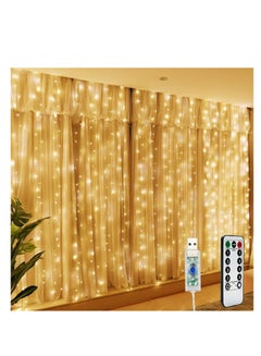 Buy Tycom LED Fairy Lights USB Operated, Waterproof Twinkle String Lights, Copper Wire Dimmable Firefly Lights with Remote Control Timer,Curtain Lights 3x3 Warm. in UAE