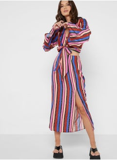 Buy High Waist Striped Skirt in Saudi Arabia