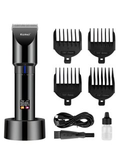 Buy Hair Clippers for Men Adjustable Blade Cordless Clipper Professional Barber Trimmer USB Rechargeable Wireless Haircut Clippers km-3293 in UAE