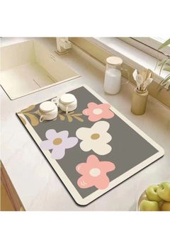 اشتري Super absorbent soft non-slip quick Dish Drying Mat for Kitchen Countertops 40*60cm في الامارات