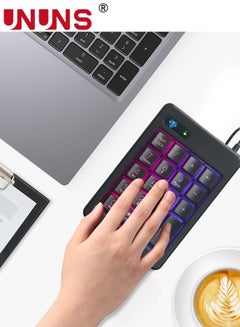Buy Number Pad,2m USB Wired Numeric Keypad With Colors LED Backlit,Silent 19-Keys Numpad,Portable Financial Accounting Keyboard,For Laptop/Desktop/Computer/PC/Surface Pro,Black in Saudi Arabia