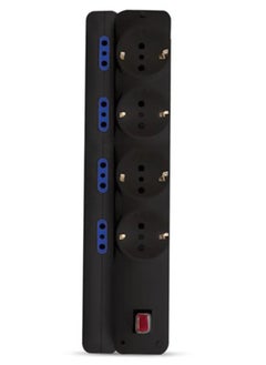 Buy Electric Power Outlets Sockets power strip with  3500W , 8 outlet Control key Illuminated Switch  - 3M / black in Egypt