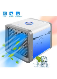 اشتري Portable Mini Air Cooler , Personal Air Conditioner ,Fabselection Humidifier Evaporative Cooling Fan with 7 Colors & 3 Speed Modes for Home, Bedroom, Office , Living Room, etc في الامارات