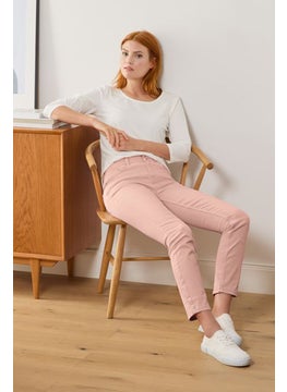 Buy Women Slip Fit Straight Leg Plain Jeans, Pink in Saudi Arabia