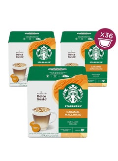Buy Starbucks Caramel Macchiato By Nescafé Dolce Gusto Coffee Capsules, 3 x Boxes, 18 Servings in Egypt