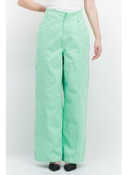 اشتري Women Regular Fit Solid Non-Stretchable Jeans, Lime Green في الامارات