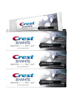 Buy 3D White Whitening Therapy Toothpaste - Deep Clean with Charcoal 75mll Pack of 3 in UAE