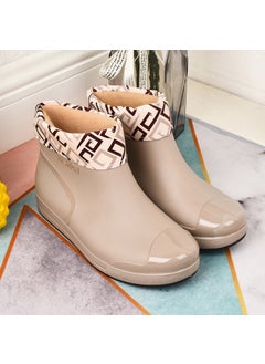 اشتري Wholesale spring and autumn Japanese fashion rain shoes adult short tube water shoes non-slip wear-resistant womens boots warm outer wear water boots overshoesKhaki + cotton sleeve Khaki + cotton sleeve في السعودية