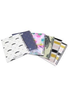 Buy 6 Piece Arabic Notebook Of 60 Sheets A5 Multi-shape And Multicolor Cover in Saudi Arabia