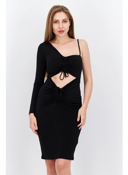 Buy Women Plain Midi Dress, Black in UAE