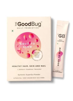 Buy Good To Glow SuperGut Stick 5 Billion CFU of Clinically Proven Strains Pre+Probiotic+Nutrients | Helps Promote Radiant Skin Healthier Skin, Hair & Nails For Women - 3gx15 sticks in Saudi Arabia