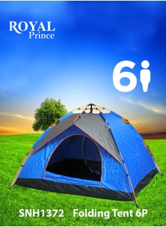 Buy Royal Prince Folding Tent for Camping 3-6 People Outdoor Camping Spring Automatic Tent With Carry Bag/ Quick Set up & Storage, Water Proof & Wind Proof in Saudi Arabia