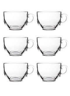 Buy 6-Piece Glass Coffee And Tea Cup Clear 150ml in Saudi Arabia