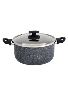 Buy Newflon Granit Cooking Pot With Steel Lid Size 26 cm in Saudi Arabia