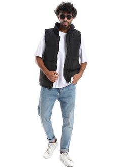 Buy Press Buttons Closure Sleeveless Vest _ Black in Egypt