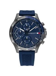 Buy Round Shape Silicone Strap Analog Wrist Watch 46 mm - Blue - 1791721 in Saudi Arabia
