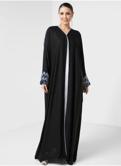 Buy Embroidered V-Neck Abaya in Saudi Arabia