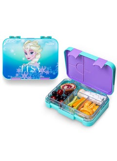 اشتري Disney Frozen Princess Elsa 6 to 4 Compartment Convertible Bento Tritan Lunch Box - Blue في السعودية