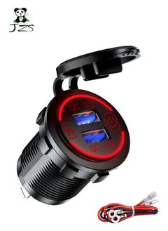 Buy Car Charger Socket Quick Charge Triple USB Outlet 12V/24V 36W QC3.0 USB in Saudi Arabia