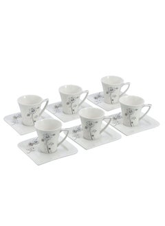 Buy Bone China Cup & Saucer 6/6 Pcs DC2252 in UAE