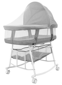 Buy Baby Bassinet Portable 3-in-1 Baby Sleeper Rocking Cradle Bed Baby Sleeper Crib with Storage Basket Easy Moving Bassinet with Breathable Net Mattress in Saudi Arabia