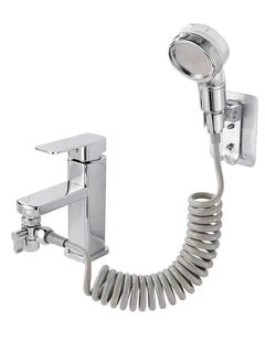 Buy Handheld Shower Head and Hose Set 1.5m High Pressure Handheld Shower Head Set Increase Pressure Sink Hose Attachment Shower Assembly Handheld Spray No Punching Required for Bathroom and Kitchen in UAE