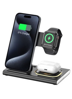 Buy Wireless Charger, 3-in-1 Foldable Charging Station, Fast Wireless Charger for Apple Products, Travel & Lightweight, Compatible with iPhone 15/14/13/12/11, iWatch Ultra 2/9/8/7/6/SE, 3/2/Pro/2 in UAE