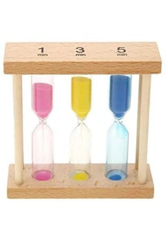 Buy Sand Timers 1/3/5 Minutes Hourglass Wood Frame Creative Vintage Gift for Home Office Kitchen Decoration in UAE